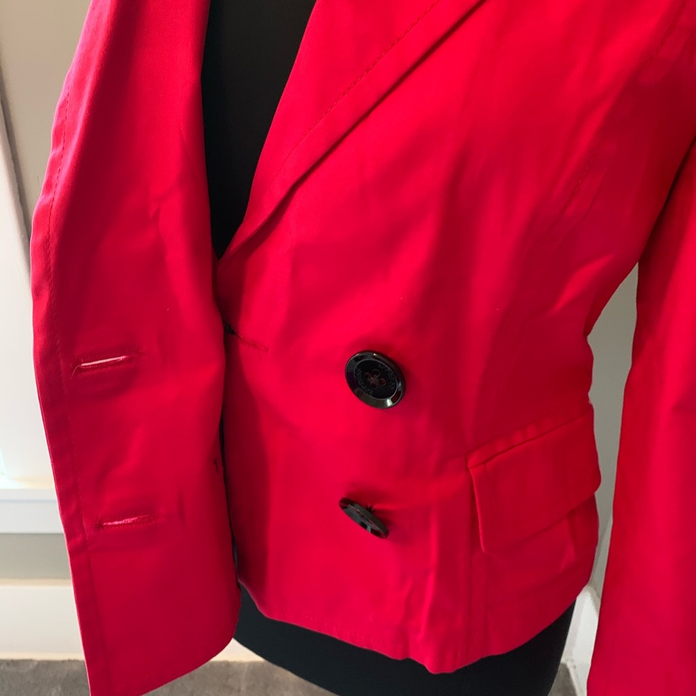 Cherry Red Lightweight Double Breasted Button Cro… - image 2